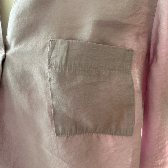 J Jill shirt women’s lavender modal long sleeve blouse roll sleeve button size S - Picture 2 of 7